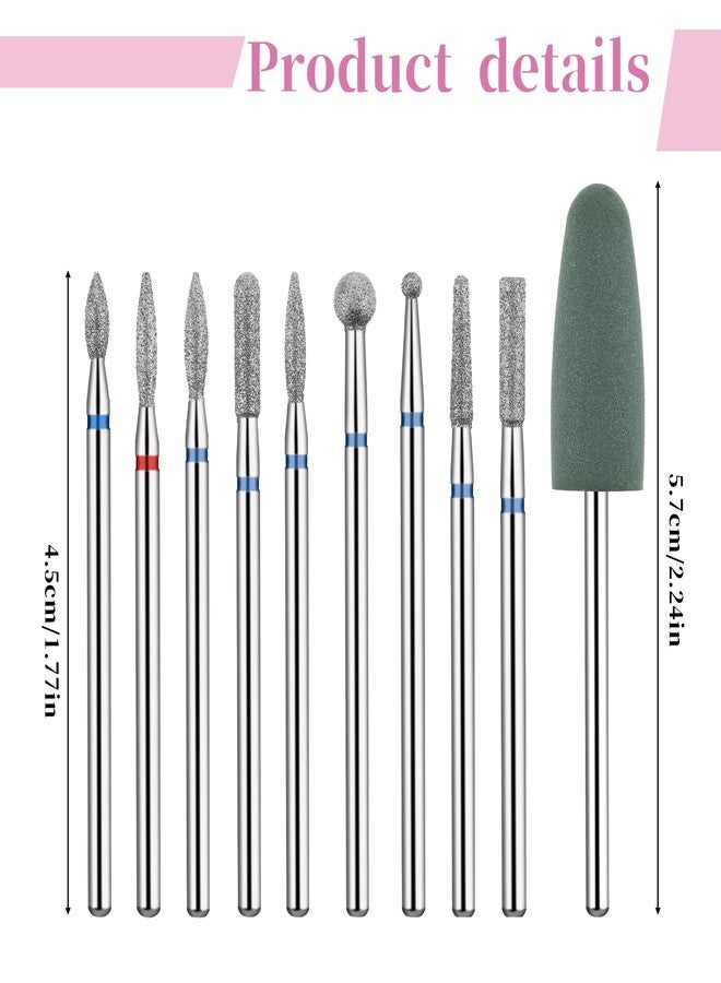 salbsever 10 PCS Nail Drill Bits Set, Russian Manicure Drill Bits, Cuticle Remover Nail Products for Manicure Pedicure for Home and NailSalon - Image 2